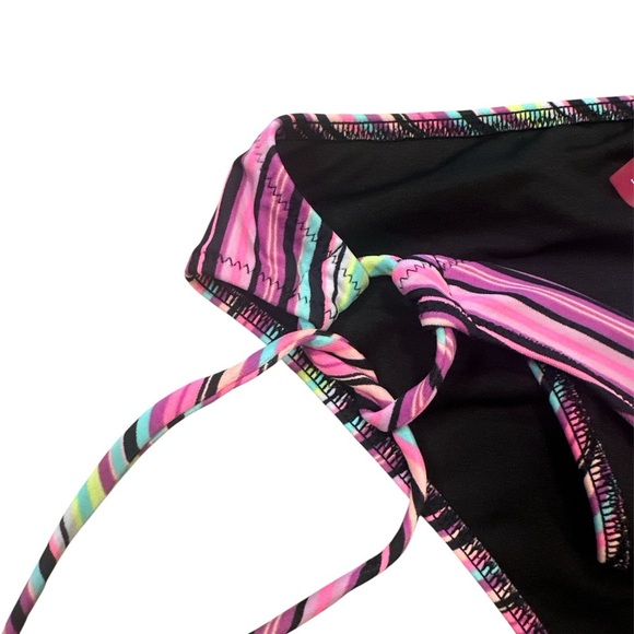 Victorias Secret Bikini Bottoms Multicolored Diagonal Stripes Womens Size Large - Picture 4 of 8